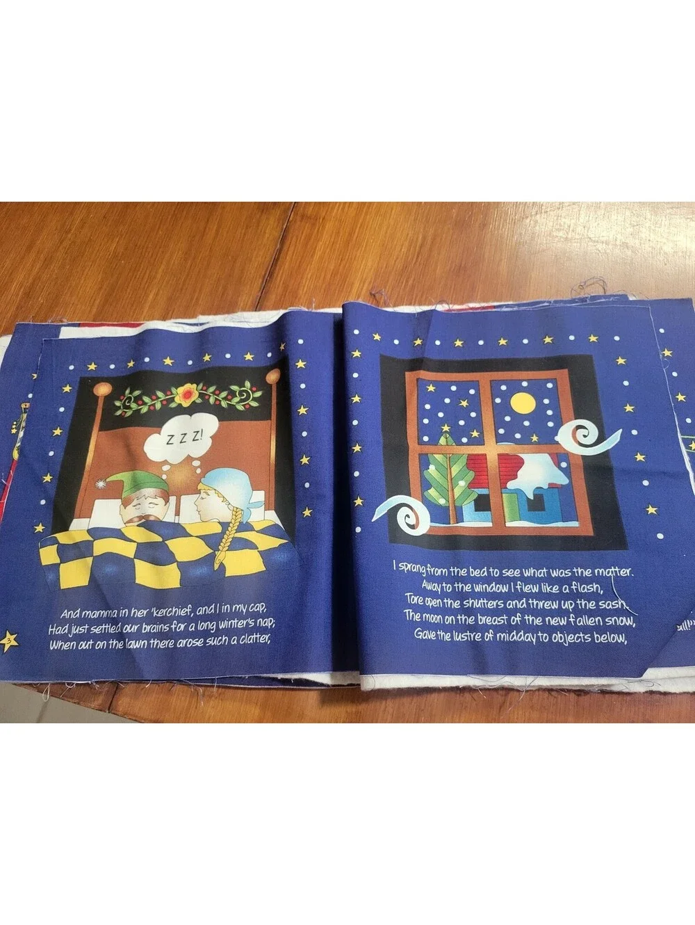 Cut-and-sew soft book panel 